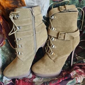 Olive green booties